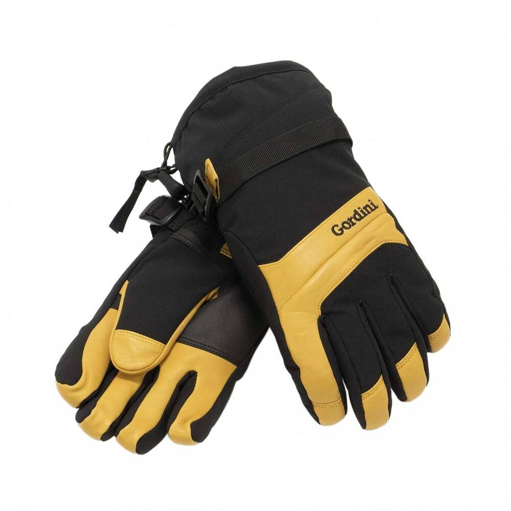 NEW GORDINI men's standard downtek dt gauntlet gloves in black/yellow